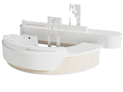 现代前台接待台3d模型 现代前台接待台