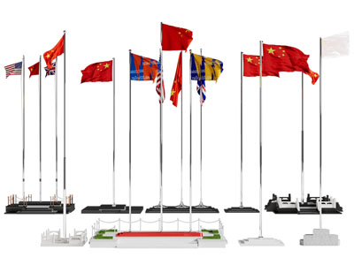 现代旗台 旗帜 国旗3d模型 现代旗台 旗帜 国旗