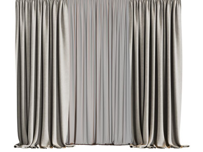 现代窗帘窗纱3d模型 现代窗帘窗纱