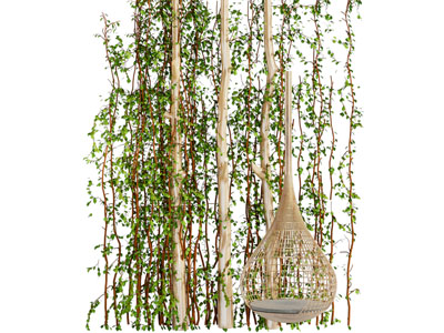 现代藤蔓植物花架 吊椅3d模型 现代藤蔓植物花架 吊椅