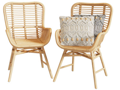 北欧藤编休闲椅子 餐椅