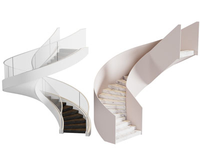 现代旋转楼梯3d模型 现代旋转楼梯