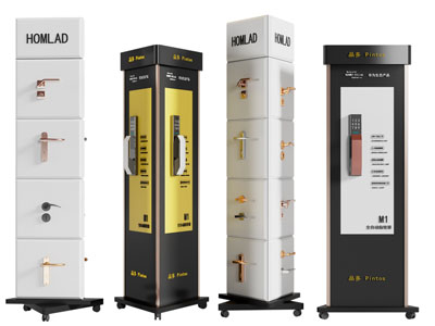 现代指纹密码锁展示架 展柜