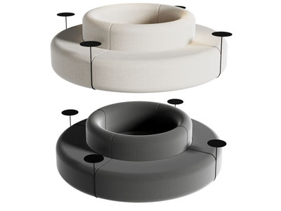 现代圆形卡座多人沙发 公共椅子