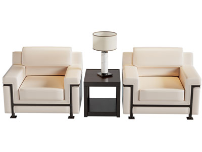 新中式单人沙发 边几