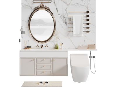 北欧洗手台 镜子 马桶 毛巾架 卫浴小件