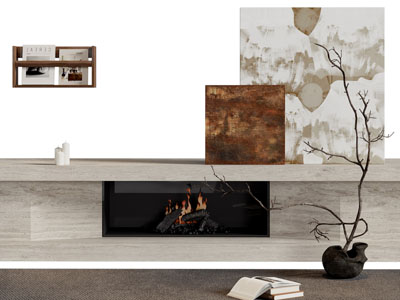 侘寂风壁炉火炉3d模型 侘寂风壁炉火炉