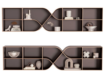 现代墙面置物收纳架 墙饰3d模型 现代墙面置物收纳架 墙饰