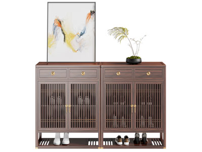 新中式实木玄关鞋柜