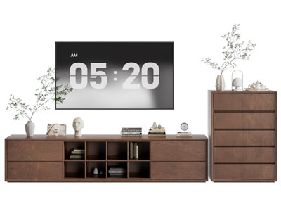 现代中古风电视柜 边柜 斗柜 电视