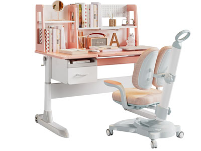 现代学生书桌椅组合3d模型 现代学生书桌椅组合