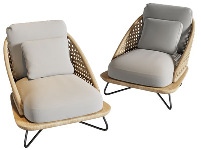 北欧竹编休闲椅子