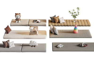 现代飘窗垫 沙发垫 坐垫3d模型 现代飘窗垫 沙发垫 坐垫