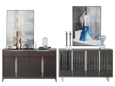 新中式玄关柜 边柜3d模型 新中式玄关柜 边柜