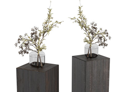 现代玻璃花瓶花卉