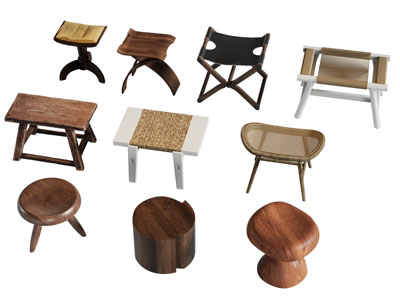 现代中古风方形凳子 脚踏