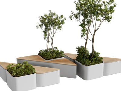 现代景观花池公共椅子