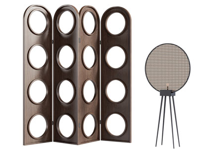 侘寂风实木屏风