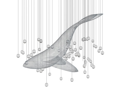 现代鲸鱼造型的吊灯3d模型 现代鲸鱼造型的吊灯