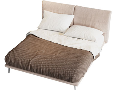 现代布艺双人床