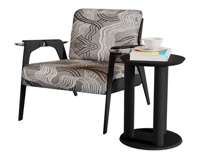 现代休闲椅子 边几