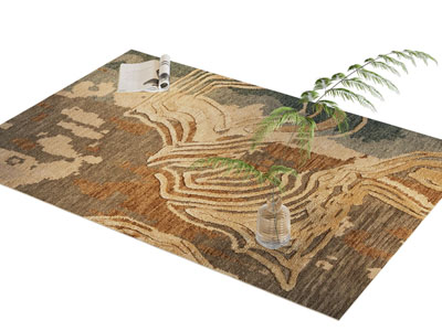 现代长方形地毯3d模型 现代长方形地毯