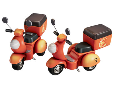 现代卡通快递车 电动摩托车