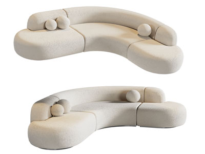 侘寂风奶油风异形沙发