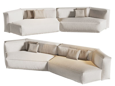 现代奶油风异形沙发