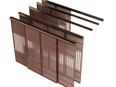 新中式中古风推拉门