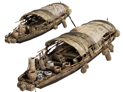 现代渔船 木船 木舟