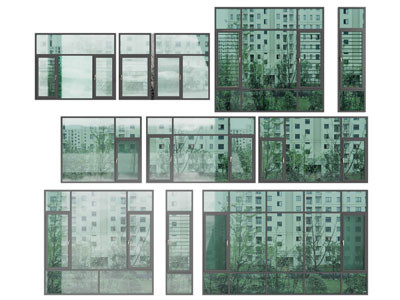 现代玻璃平开窗户