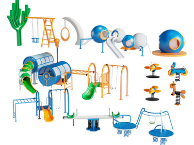 现代儿童游乐设备3d模型 现代儿童游乐设备