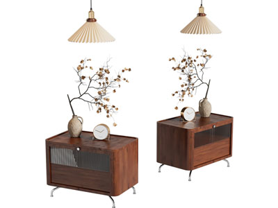 现代中古风床头柜