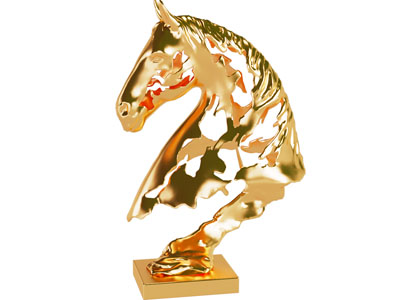 现代轻奢马头雕塑雕刻 摆件组合3d模型 现代轻奢马头雕塑雕刻 摆件组合