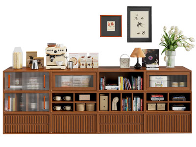 现代中古风书柜 装饰柜 餐边柜