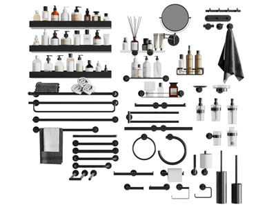 现代洗护用品 毛巾架 卫浴镜 马桶刷 卫浴小件