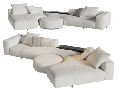 现代异形多人沙发3d模型 现代异形多人沙发