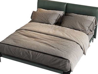 现代布艺双人床