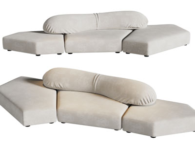 现代异形布艺多人沙发3d模型 现代异形布艺多人沙发