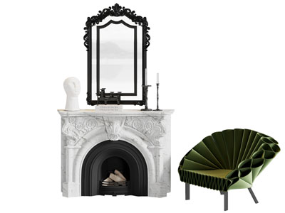 欧式雕花壁炉火炉 休闲椅子3d模型 欧式雕花壁炉火炉 休闲椅子