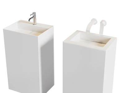 现代立式洗手台 水龙头