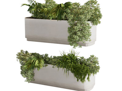 现代户外花箱花草盆景盆栽植物