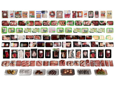 现代盒装生鲜肉 牛排 食物