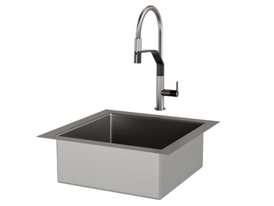 现代不锈钢洗菜盆 水龙头