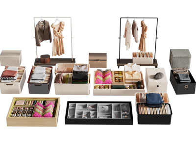 现代收纳盒 衣服 衣架 内衣 首饰收纳盒3d模型 现代收纳盒 衣服 衣架 内衣 首饰收纳盒