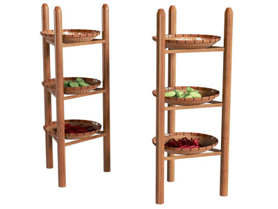 新中式蔬菜收纳置物架