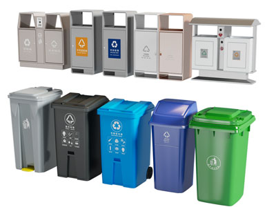 现代分类垃圾桶 公共设施