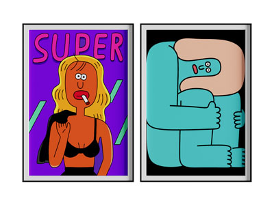 现代卡通装饰挂画3d模型 现代卡通装饰挂画