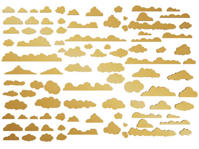 现代云朵墙饰挂件 剪影 剪纸 墙贴3d模型 现代云朵墙饰挂件 剪影 剪纸 墙贴